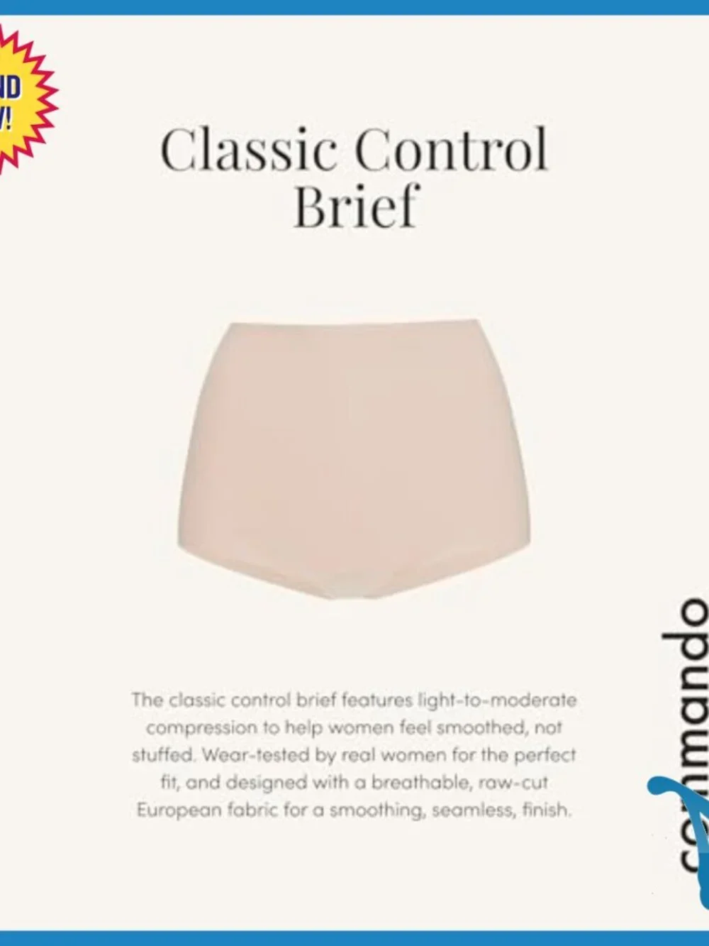 Seamless Control Briefs XS Light Compression Shapewear Tummy Panel